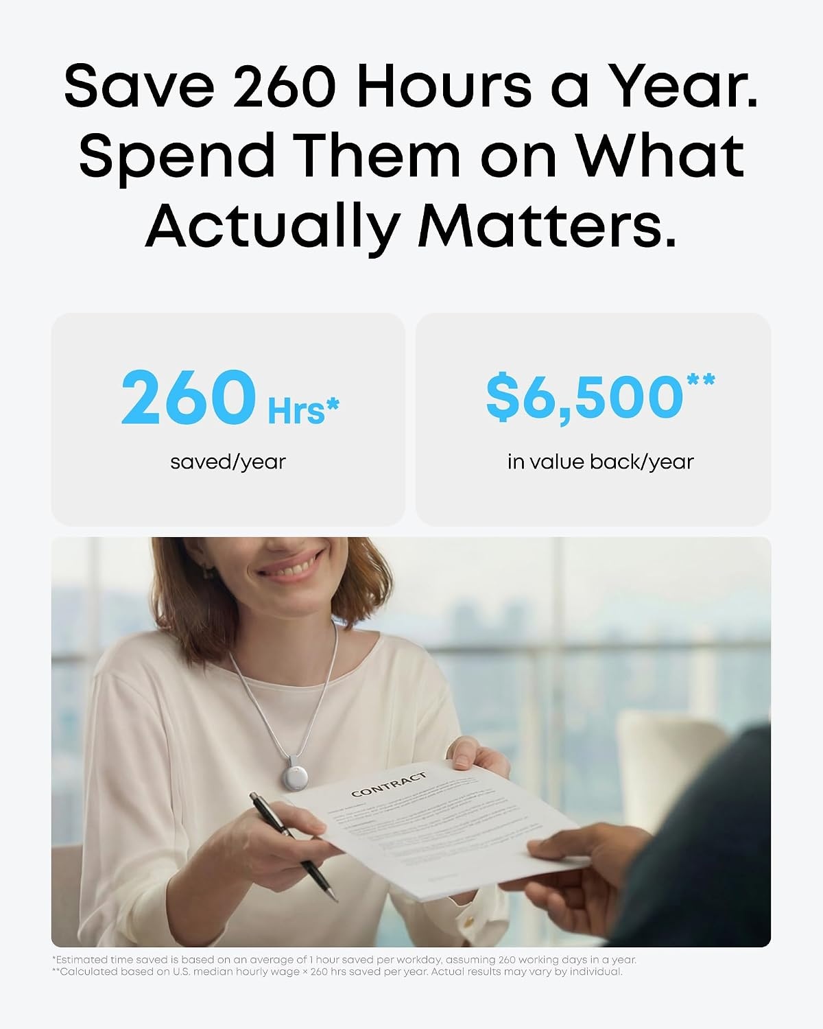 image:imagesoundcore Work by Anker CoinSized AI Voice Recorder 64GB MFi Certified 150 Languages Wearable USBC Charging 32H Recording Find My AI Transcribe and SummarizeWhite
