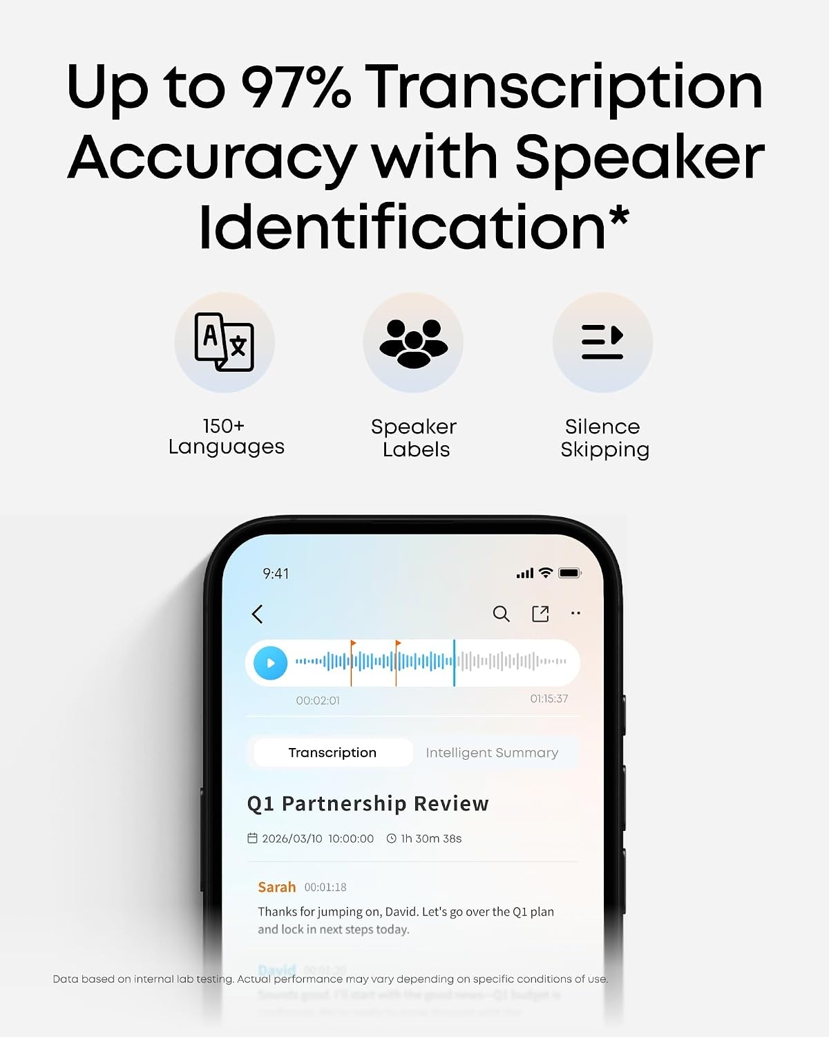 image:imagesoundcore Work by Anker CoinSized AI Voice Recorder 64GB MFi Certified 150 Languages Wearable USBC Charging 32H Recording Find My AI Transcribe and SummarizeBlack
